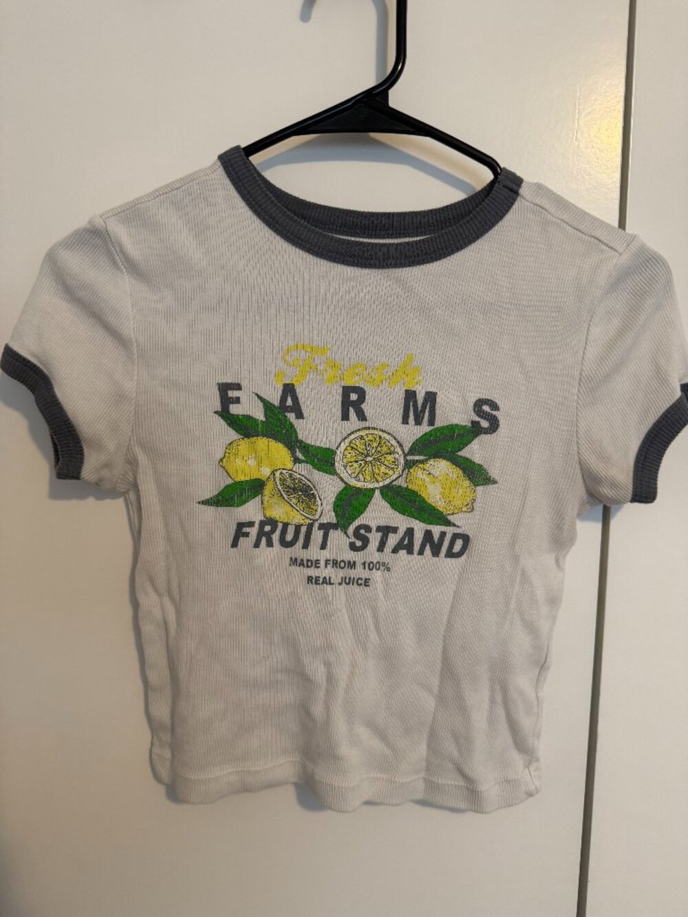 Social Culture Fresh Farms Fruit Stand Ringer Baby Tee - Small